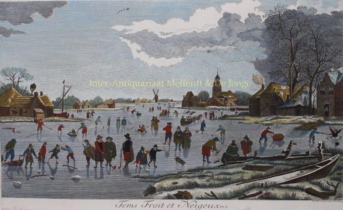 Dutch ice skating scene  by Aert Neer