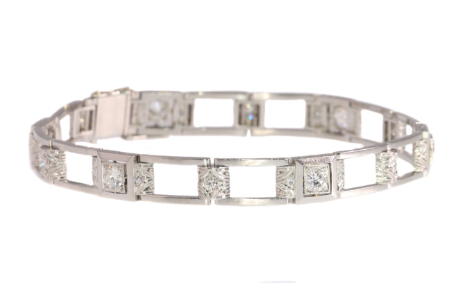 Vintage Art Deco diamond platinum bracelet by Artista Desconocido
