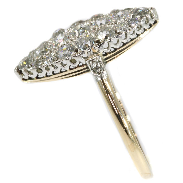 Belle Epoque old mine brilliant cut diamonds engagement ring by Onbekende Kunstenaar