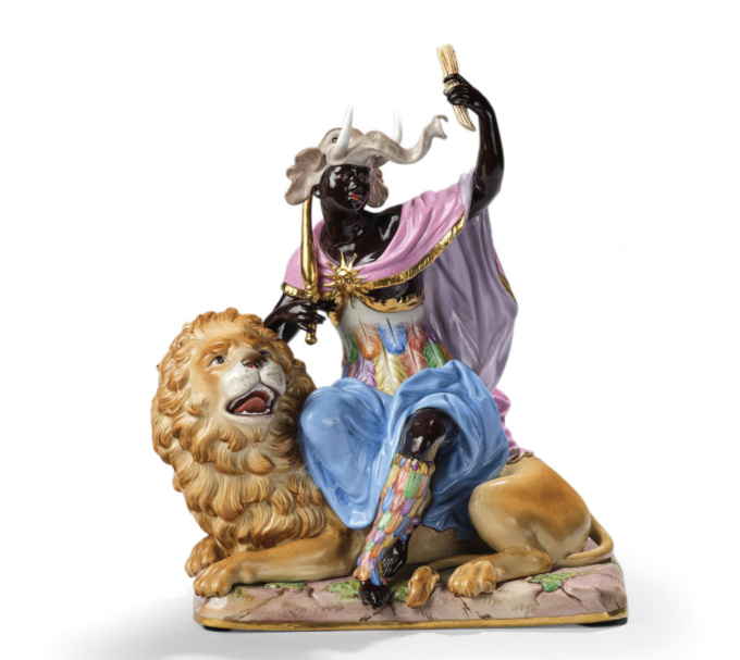 A group of four Meissen porcelain sculptures depicting the four Continents by Artiste Inconnu