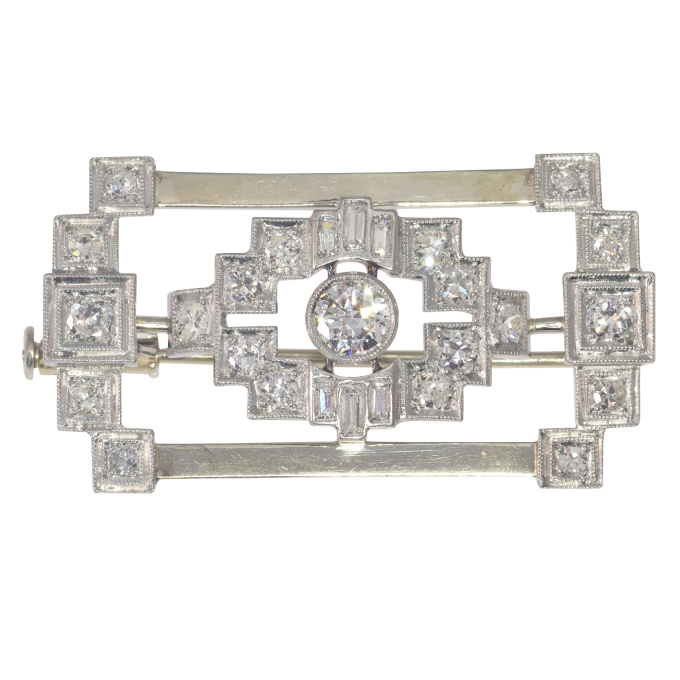 Vintage 1930's Art Deco diamond brooch by Onbekende Kunstenaar