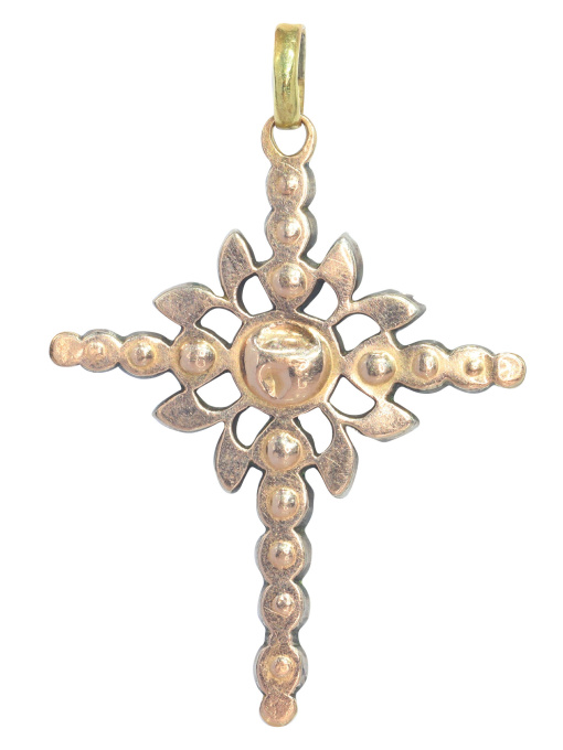 Antique early Victorian Belgian/French diamond cross pendant by Onbekende Kunstenaar