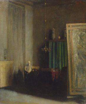 The studio of the painter Willem van Konijnenburg by Georg Rueter