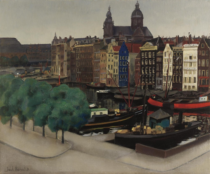 A view of the Damrak with the St.-Nicolaaskerk by Jack Hamel