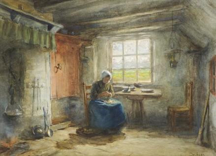 Interior with a Woman by Gijsbertus Derksen