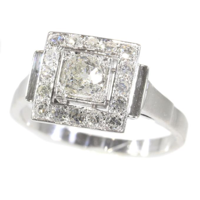 Vintage Fifties diamond Art Deco engagement ring by Unbekannter Künstler