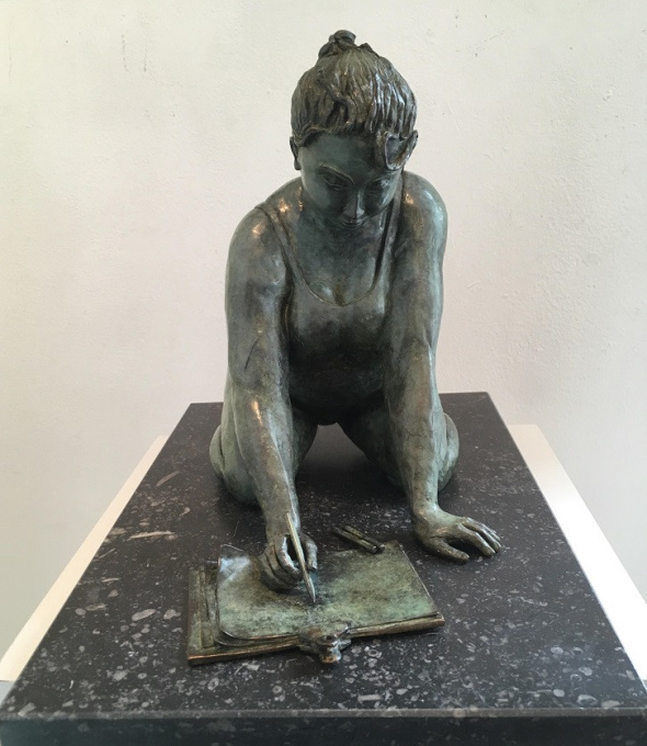 L' esquisse - Bronze Sculpture  by Véronique Clamot