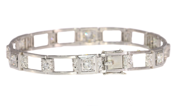 Vintage Art Deco diamond platinum bracelet by Unknown artist