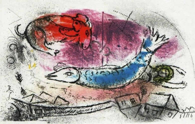 Le Poisson Bleu by Marc Chagall