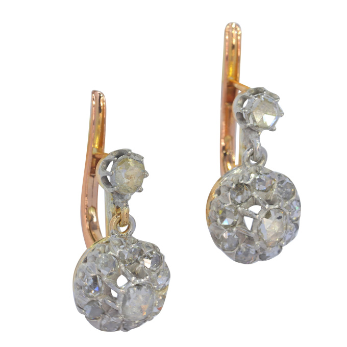 Vintage pendent diamond earrings by Unbekannter Künstler