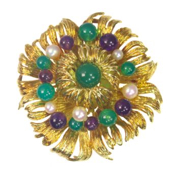 Vintage Sixties 18K gold brooch signed Grosse 1969 by Artista Desconocido