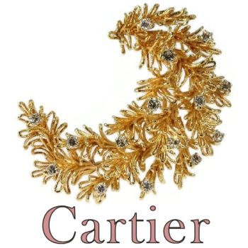 Cartier diamond and yellow gold brooch Cartier Paris by Cartier