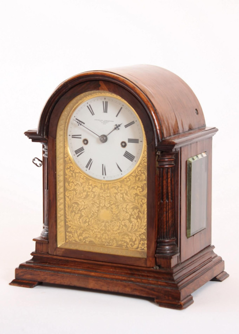 A fine and small English rosewood striking table clock, Charles Frodsham, circa 1850. by Charles Frodsham London Charles Frodsham London
