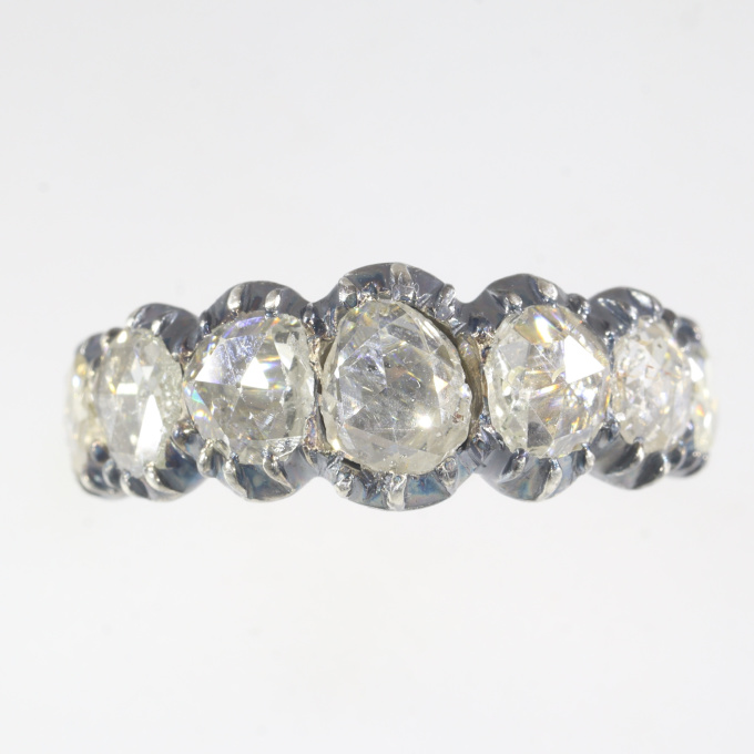 Late Georgian early Victorian rose cut diamond ring by Onbekende Kunstenaar