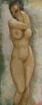 Naked woman standing by Toon Kelder