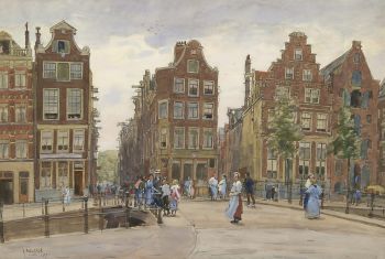 The Geldersekade with the Bantammerbrug, Amsterdam by Felicien Bobeldijk