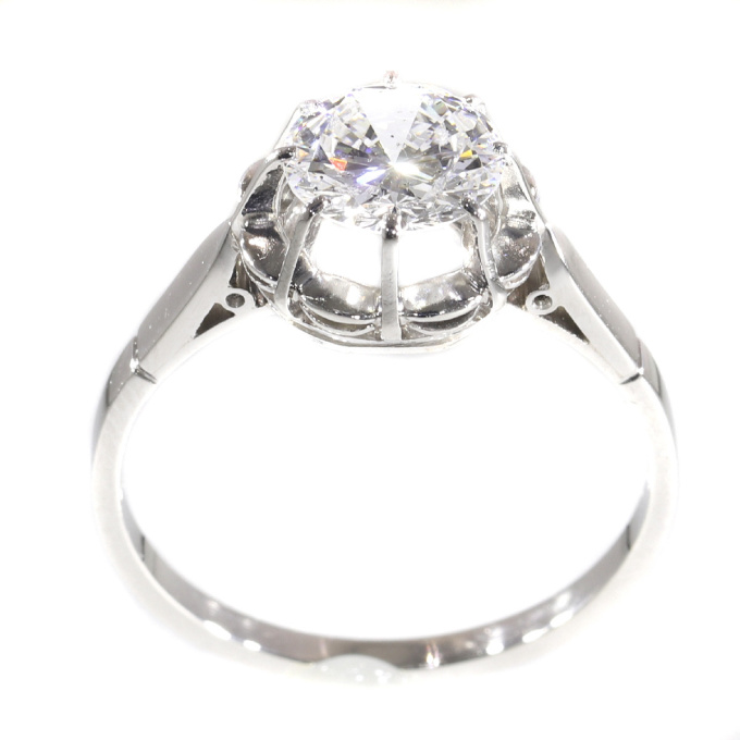 Vintage 1950`s brilliant engagement ring with certified D colour diamond by Unknown artist