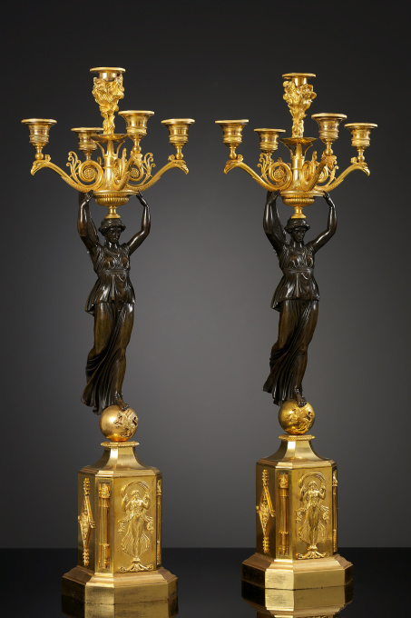 A pair of Empire Candelabra by Artiste Inconnu