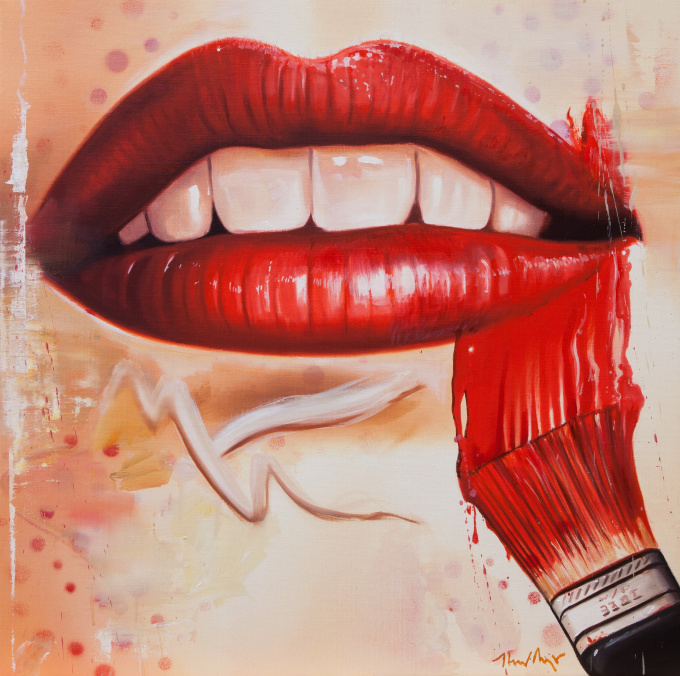 Red Brush by Onbekende Kunstenaar