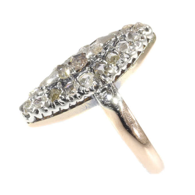 Antique boat shaped diamond engagement ring by Unknown Artist