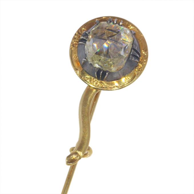 Antique 200+ years old pin with large rose cut diamond by Unbekannter Künstler