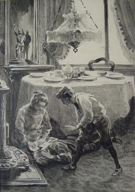 Original illustration of Sluijters for the book: 'Laura's opstel' by Jan Sluijters