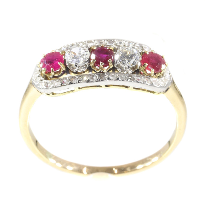 Victorian diamond and ruby ring by Unknown artist