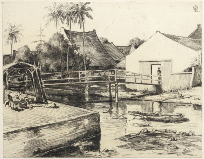 A COLLECTION OF THIRTEEN INK AND CHALK DRAWINGS OF Indonesia by JOHAN GERARD SINIA