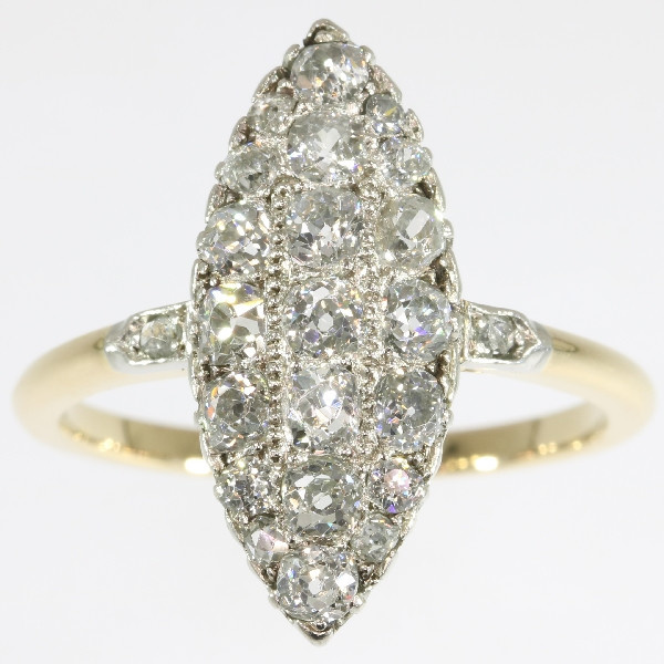 Belle Epoque old mine brilliant cut diamonds engagement ring by Unbekannter Künstler