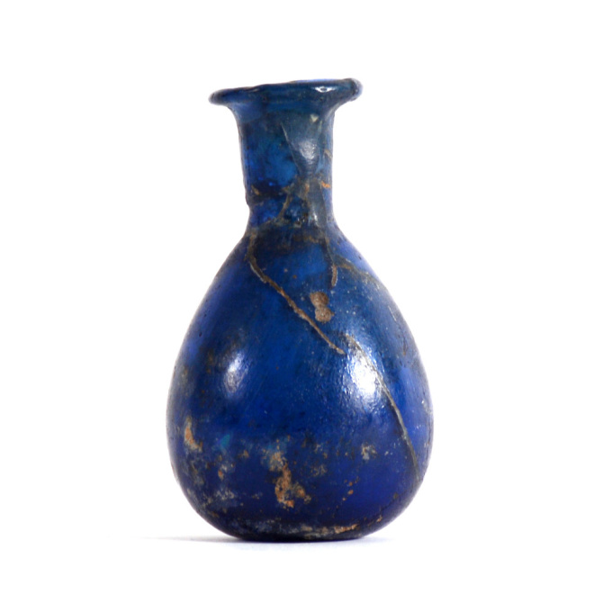 A group of 3 Roman blue glass unguentaria by Unknown artist