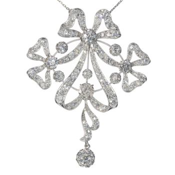 Vintage antique Belle Epoque diamond pendant/brooch with over 8 crt total diamond weight by Artista Desconocido