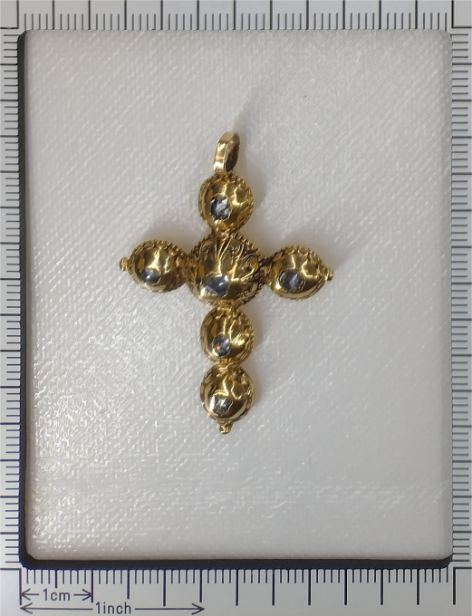 The Ciselé Diamond Cross: A Unique Jewel in Baroque Artistry by Artista Desconocido