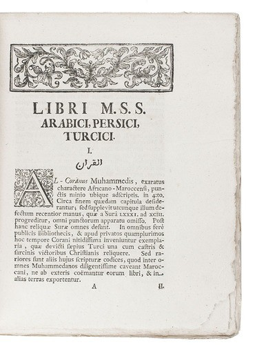 Catalogue of 126 Persian, Arabian, Turkish, Greek, Latin  and other manuscripts and printed books by Various artists