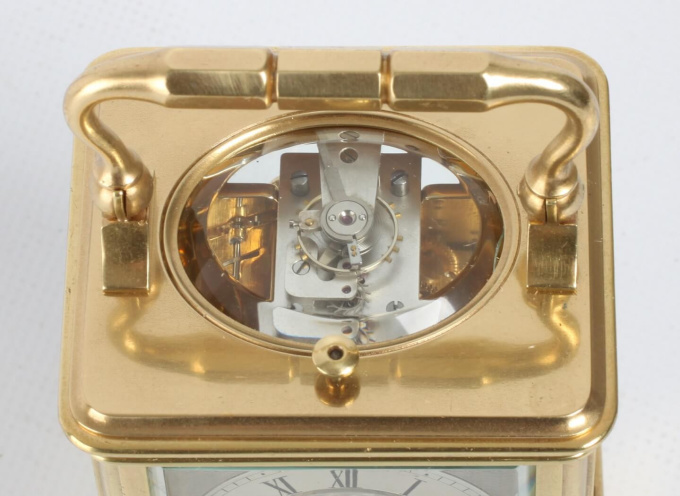 A small French brass striking carriage clock, circa 1860 by Unknown Artist