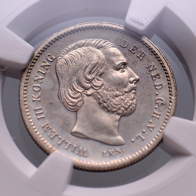 25 cent William III NGC PF 63 by Onbekende Kunstenaar