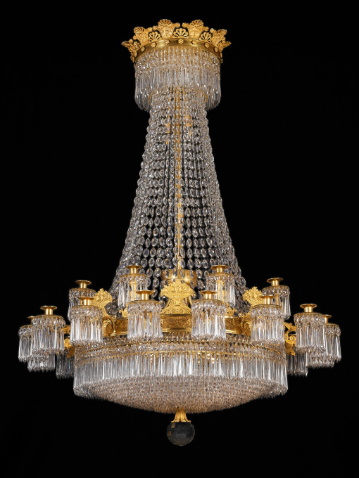 A large Empire 24-light Chandelier attributed to Claude Galle by Claude Galle