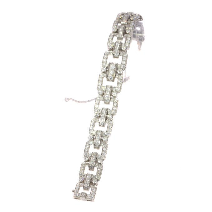 Vintage Fifties Art Deco inspired diamond platinum bracelet by Onbekende Kunstenaar