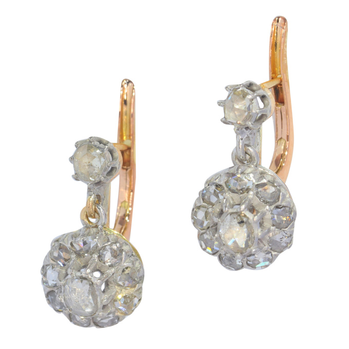 Vintage pendent diamond earrings by Artista Sconosciuto