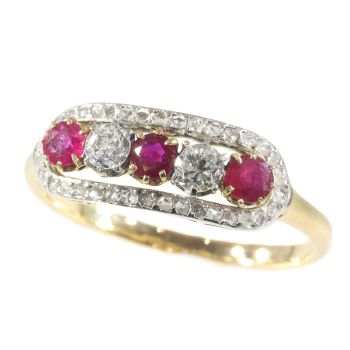 Victorian diamond and ruby ring by Unknown Artist