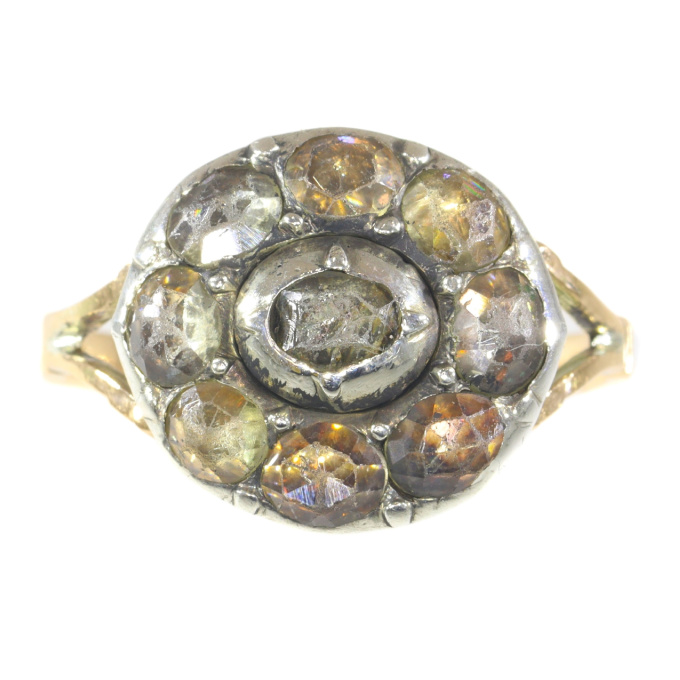 Antique Baroque ring with faux rose cut diamonds by Unknown Artist