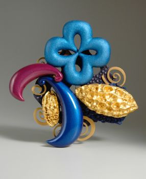 Brooch 'Swoops and Seeds' by Bruce Metcalf