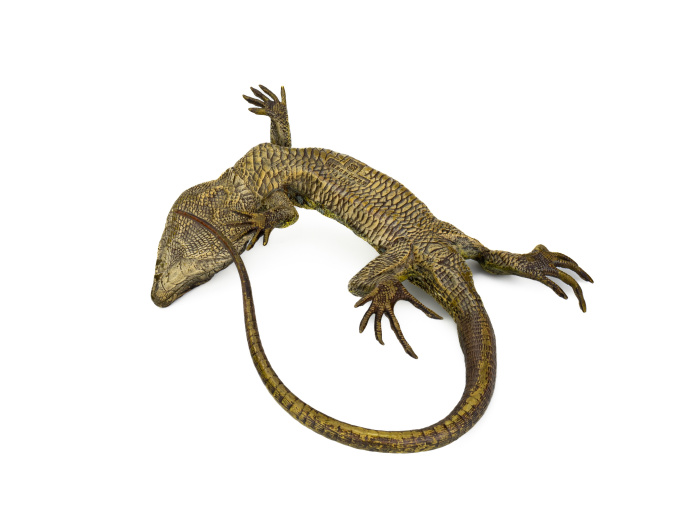 Franz Bergman – Viennese cold-painted bronze lizard with a mechanical mouth by Franz (NamGreb) Bergmann