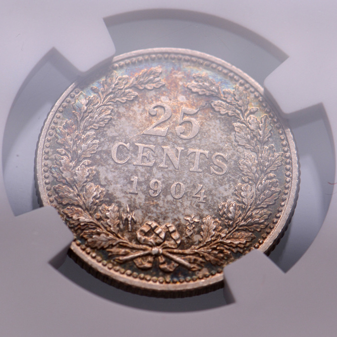 25 cent Wilhelmina NGC PF 62 by Artiste Inconnu
