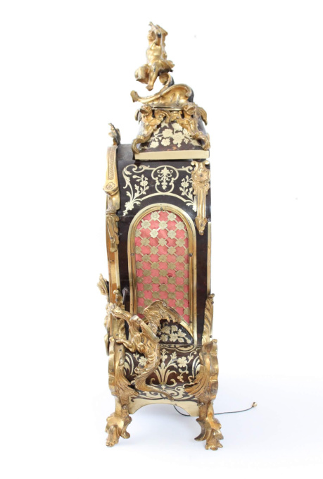 A small French Louis XV Boulle inlaid quarter repeating bracket clock, Melot A Paris, circa 1750. by Melot A Paris