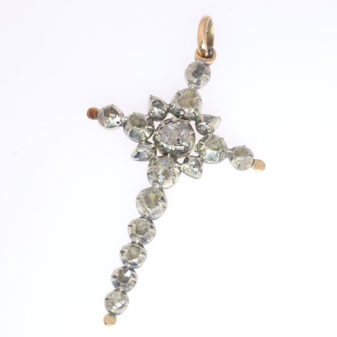 Victorian rose cut diamond cross pendant by Artiste Inconnu