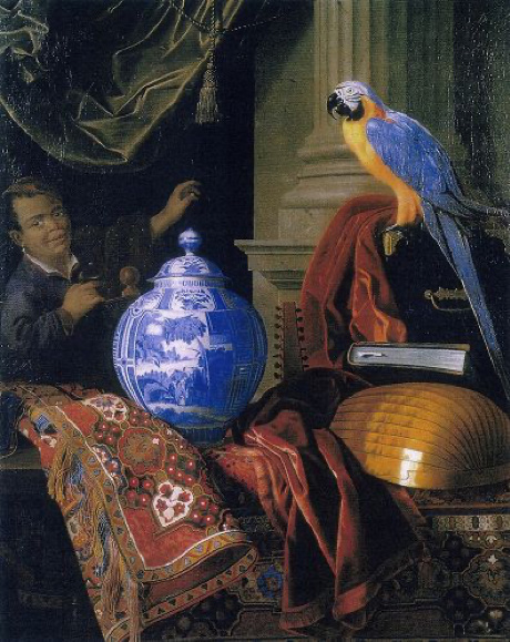 Double-gourd Dutch Delft oriental vase, 17th century by Artista Desconhecido