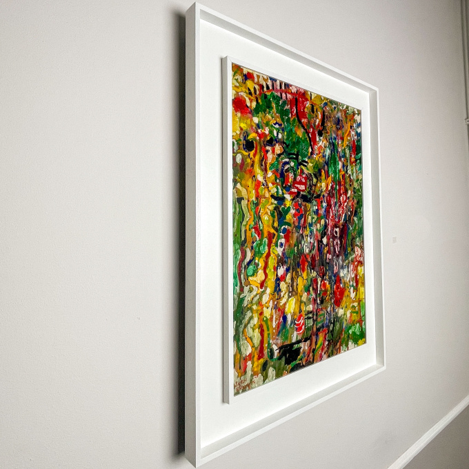 Sven Erixson – “Red Flowers”, 1962 – oil on board, profesionally framed by Sven Erixson