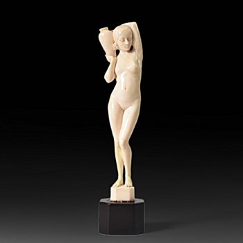 Ivory nude art deco sculpture by Armand Boulard
