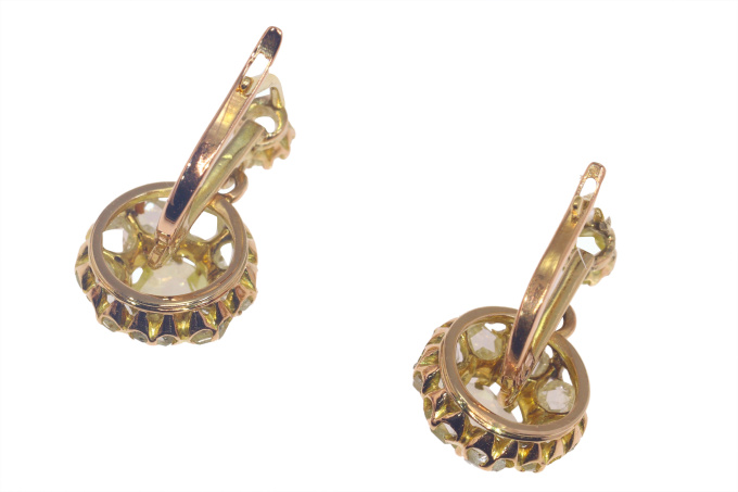 Vintage antique rose cut diamond earrings by Onbekende Kunstenaar