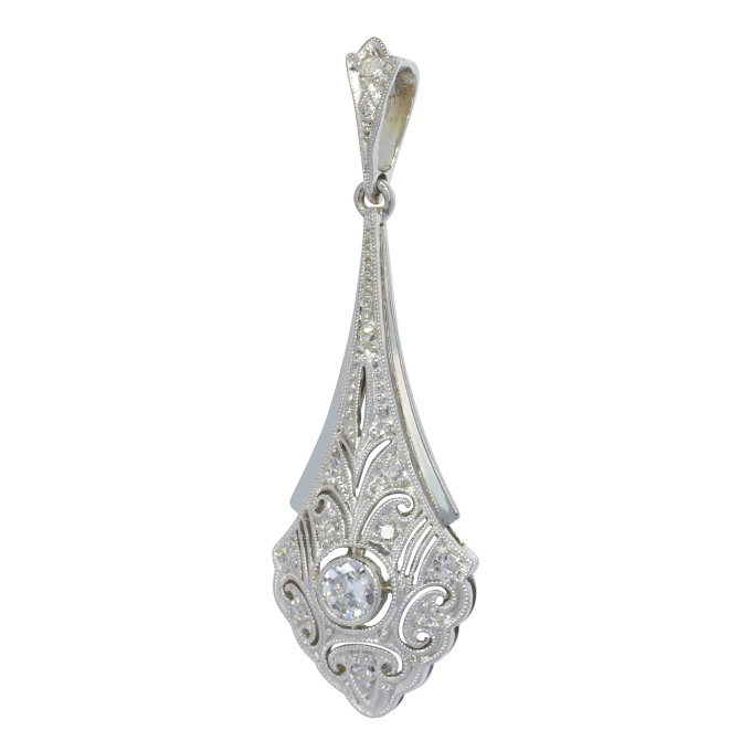Vintage 1920's Art Deco pendant with diamonds by Artista Sconosciuto